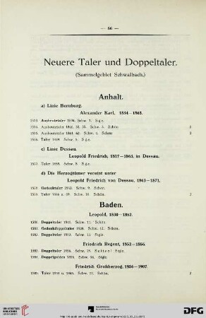 Neuere Taler und Doppeltaler (Nr. 1573-1793)