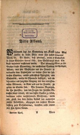 Ueber Mahlerei und Bildhauerarbeit in Rom : für Liebhaber des Schönen in der Kunst, 2