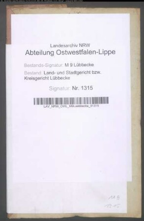 Erblasser: Wegener, Johann Heinrich; Erblasser: Wegener, Anna Marie , geb. Luesmüller: