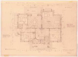 Garten Gottlieb Gessler, Rastatt: Wohnhaus Gessler: Grundriss Erdgeschoss 1:50