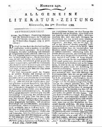 Spazier, Karl: Freymüthige Gedanken über die Gottesverehrungen der Protestanten. - Gotha : Ettinger, 1788