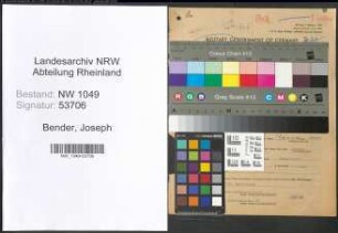 Entnazifizierung Joseph Bender , geb. 13.06.1897 (Kaufmann)