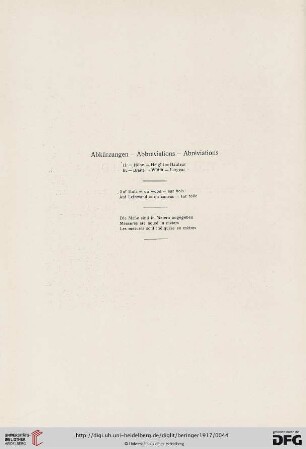 Abkürzungen - Abbreviations - Abréviations