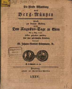 Abhandlung von Berg-Müntzen. 5