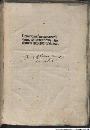 Tabula super totam Summam Antonini