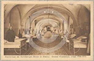 Großer Krankensaal im Krankenhaus der Barmherzigen Brüder in Breslau