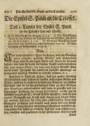 Die Epistel S. Pauli an die Colosser