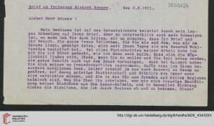 Heid. Hs. 3820,434: Brief von Emil Lask an Prof. Richard Kroner