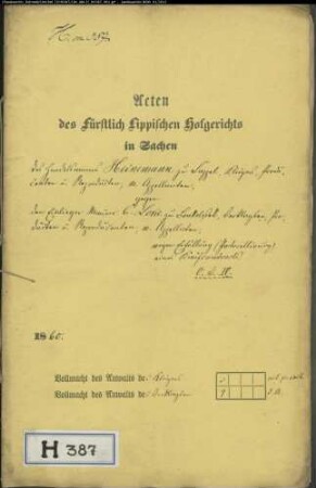 Heinemann, Kaufmann in Cappel gegen Maurer Konrad Lohe in Brakelsiek