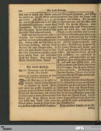 Die dritte Predigt, Am XV. Sonntage nach Trinitatis.