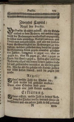 Zweytes Capitel. Regel der Practic.