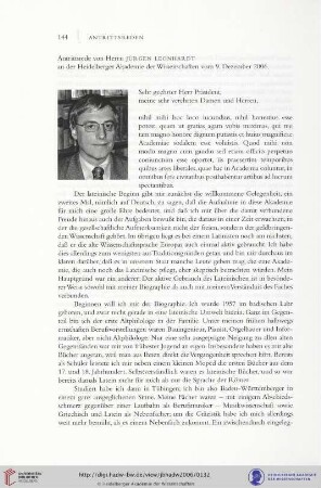 Antrittsrede vom 9. Dezember 2006