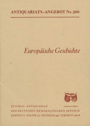 Nr. 366: Europäische Geschichte