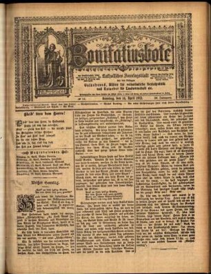 Erste Ausgabe vom Sonntag, den 14. April 1912.