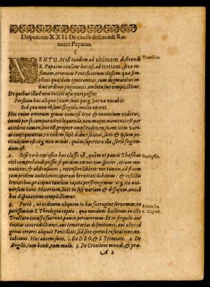 Disputatio XXII. De causis deserendi Romani Papatus.