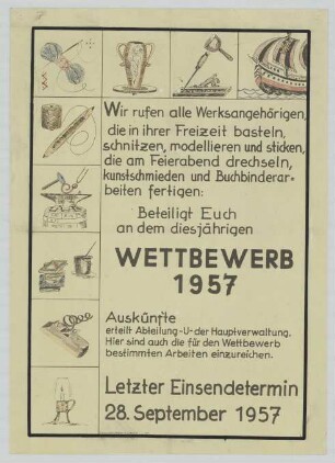 "Beteiligt Euch an dem diesjährigen WETTBEWERB 1957"