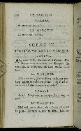 Scene IV. Justine, Valere, Le Marquis