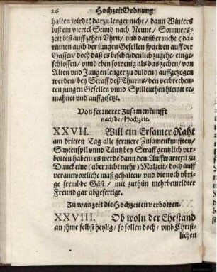 XXVIII. Zu was zeit die Hochzeiten verbotten