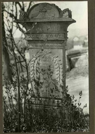 Friedhof. Grabstein der Katharina Elisabetha Pasquay1858