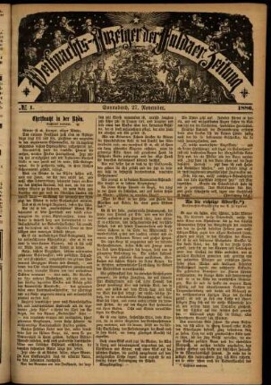 Ausgabe vom Samstag, den 27. November 1886.