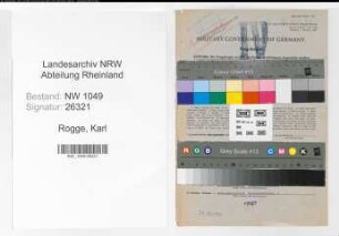 Entnazifizierung Karl Rogge , geb. 25.11.1888 (Zugfuehrer)