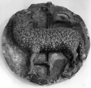 Schlußstein mit Agnus Dei : Schlußstein mit Agnus Dei (1286/1300). Speyer: Historisches Museum der Pfalz mit Weinmuseum