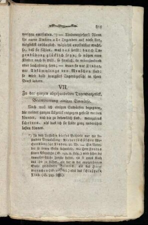 VII. Zu der ganzen abgehandelten Tugendaszetik. Beantwortung einiger Einwürfe.