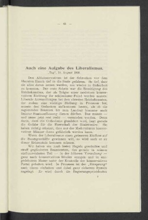 Auch eine Aufgabe des Liberalismus