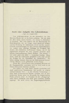 Auch eine Aufgabe des Liberalismus