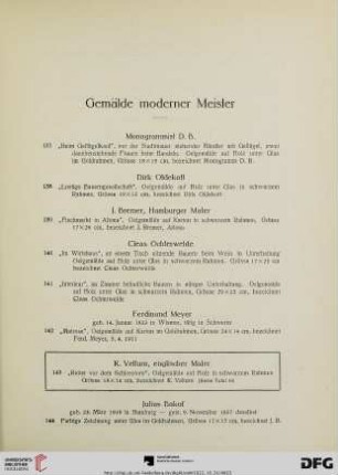 Gemälde moderner Meister (Nr. 137-242)