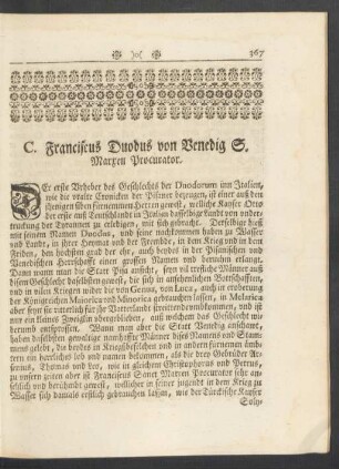 C. Franciscus Duodus von Venedig S. Marxen Procurator