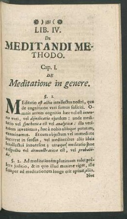 Lib. IV. De Meditandi Methodo.