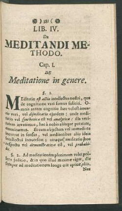 Lib. IV. De Meditandi Methodo.