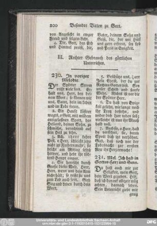III. Rechter Gebrauch des göttlichen Unterrichts.