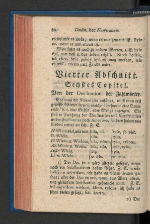 Sechstes Capitel. Von der Declination der Zahlwörter.