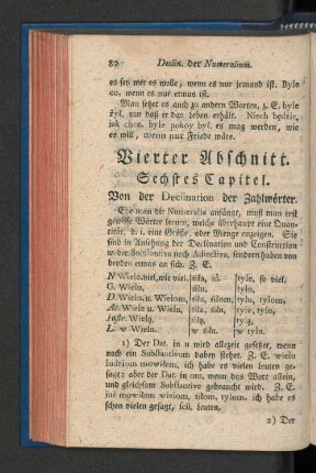 Sechstes Capitel. Von der Declination der Zahlwörter.