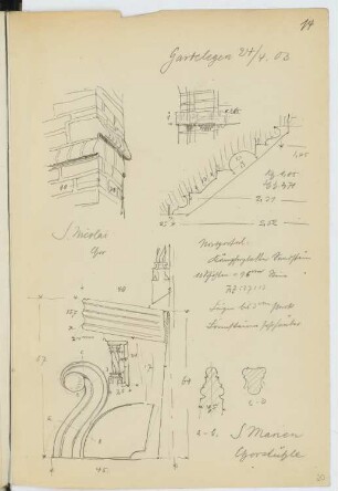 Marienkirche, Gardelegen: Details Chorgestühl (aus: Skizzen- und Fotoalbum 28)