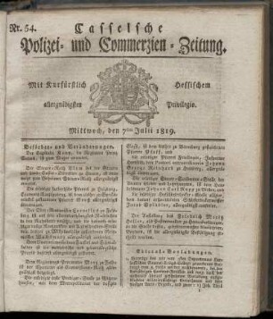 Nr. 54, Mittwoch, den 7ten Julii 1819