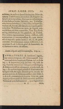 Locus a legatis ad fidei commissa. Cap. 2.