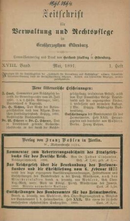 Mai-December 1891 = 1.-3. Heft