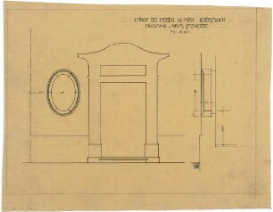Billing, Hermann; Gernsbach, Igelbachstr. 13; Haus A. Kast, Umbau - Eingang und neues Fenster (Ansicht; Schnitt)
