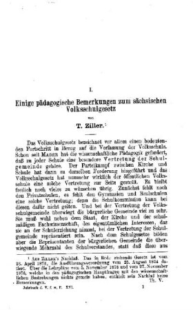 Einige pädagogischen Bemerkungen zum sächsischen Volksschulgesetz