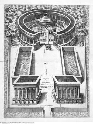 Speculum Romanae Magnificentiae, Rom, Vivarium des Marcus Varro, restaurierte Ansicht