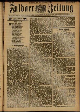 Zweite Ausgabe vom Sonntag, den 24. Dezember 1893.