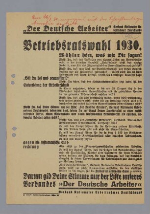 "Betriebsratswahl 1930"