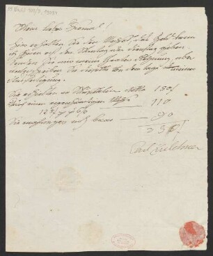 Brief an B. Schott's Söhne : o.D.