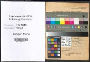 Entnazifizierung Maria Riediger , geb. 23.05.1915 ()