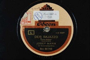 Der Bajazzo : "Lache Bajazzo" / (Leoncavallo)