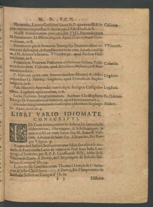 Libri Vario Idiomate Conscripti.