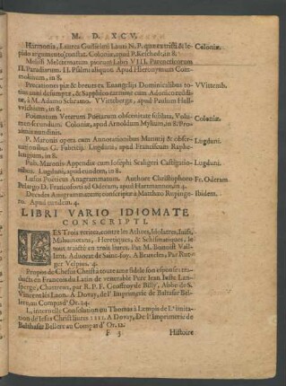 Libri Vario Idiomate Conscripti.
